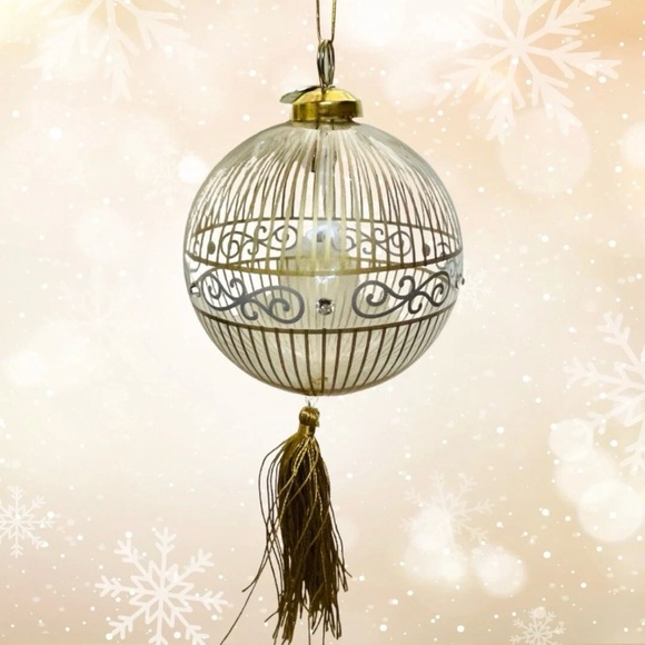 Swarovski Elements 66/400 HSN Cares Gold & Clear Ball Ornament 2011 Colin Cowie - Picture 1 of 8